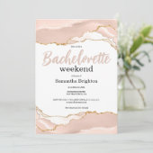 Ivory Gold Abstract Weekend Bachelorette Kaart (Staand voorkant)