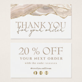 Ivory gold agate Bedankt voor je creditcard Visitekaartje