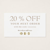 Ivory gold agate Bedankt voor je creditcard Visitekaartje (Achterkant)