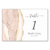 Ivory Gold Agate Bruiloft Kaart (Voorkant)