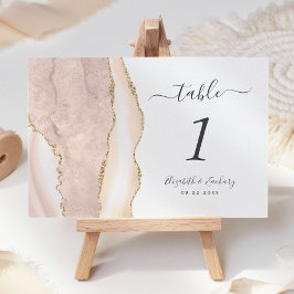 Ivory Gold Agate Bruiloft Kaart