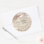 Ivory Gold Agate Hartelijk dank Ronde Sticker (Envelop)