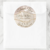Ivory Gold Agate Hartelijk dank Ronde Sticker (Tas)