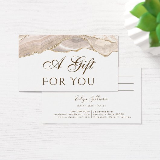 Ivory Gold Agate-kaartje Visitekaartje (Bureau)