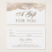 Ivory Gold Agate-kaartje Visitekaartje (Voorkant /achterkant)