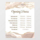 Ivory Gold Agate Openingstijden Ruiterversiering Raamsticker (Vel)