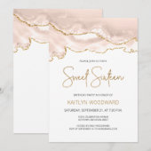 Ivory Gold Agate Sweet 16 Verjaardagsfeest Kaart (Voorkant / Achterkant)