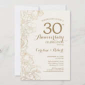 Ivory Gold Bloem 30e Jubileum Kaart (Voorkant)