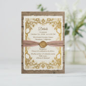 Ivory Gold Boho Bloem Rustic Elegante Schrift Informatiekaartje (Staand voorkant)