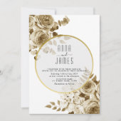 Ivory Gold Boho Wedding Invitation Kaart (Voorkant)