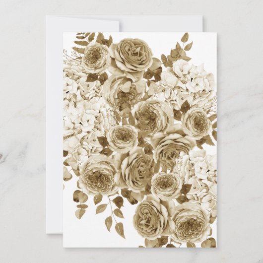 Ivory Gold Boho Wedding Invitation Kaart (Achterkant)