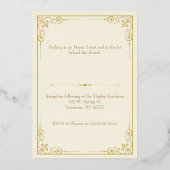 Ivory Gold Chalice and Host First Holy Communion Folie Uitnodiging (Achterkant)