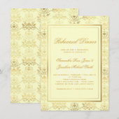 Ivory & Gold Damask-repetitie Kaart (Voorkant / Achterkant)
