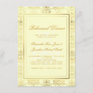 Ivory & Gold Damask-repetitie Kaart