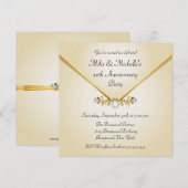 Ivory Gold Diamond Brooch - Jubileum - Uitnodiging (Voorkant / Achterkant)