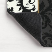 Ivory, Gold en Black Damask Mousepad Muismat (Hoek)