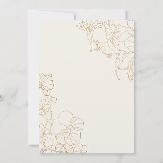 Ivory Gold Floral 50e Jubileum Kaart (Achterkant)