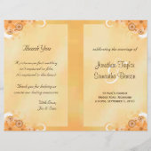 Ivory Gold Floral Elegant Bi-Fold Wedding Programs (Voorkant)