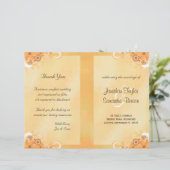 Ivory Gold Floral Elegant Bi-Fold Wedding Programs (Staand voorkant)