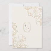 Ivory Gold Floral Wedding Kaart (Achterkant)