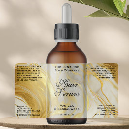 Ivory Gold Foil Cosmetics or Dropper Bottle Label