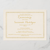 Ivory Gold Foil Silhouette Quinceañera Invite Folie Uitnodiging (Achterkant)