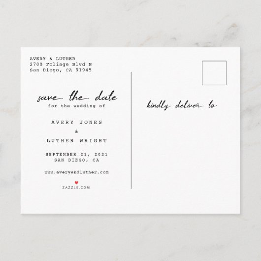 Ivory Gold Foliage slaat de datum op Aankondigingskaart (Achterkant)