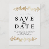 Ivory Gold Foliage slaat de datum op Aankondigingskaart (Voorkant)