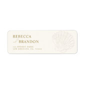Ivory & Gold Hand Drawn Seashell Wedding Address Etiket (Voorkant)