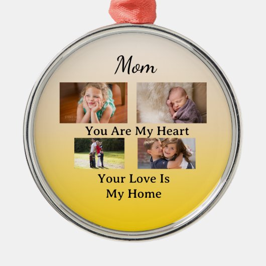 Ivory & Gold – Heartfelt Holiday Keepsake Metalen Ornament (Voorkant)