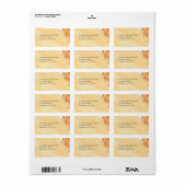 Ivory Gold Hibiscus Floral medium Weddenschappen Etiket (Full Sheet)