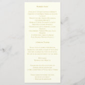 Ivory & Gold Huwelijksprogramma Programmakaart (Achterkant)