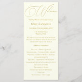 Ivory & Gold Huwelijksprogramma Programmakaart (Voorkant)