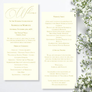 Ivory & Gold Huwelijksprogramma Programmakaart