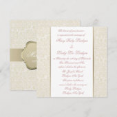 Ivory & Gold Invitation Kaart (Voorkant / Achterkant)