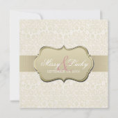 Ivory & Gold Invitation Kaart (Achterkant)