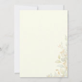 Ivory Gold Leafy Border Botanical Elegant Wedding  Kaart (Achterkant)