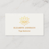 Ivory gold lutus flower Yoga Instructor Visitekaartje (Voorkant)
