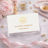 Ivory gold lutus flower Yoga Instructor Visitekaartje