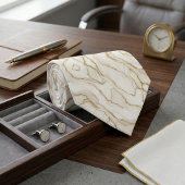 Ivory & Gold Marble Stropdas