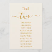 Ivory Gold Modern Script Simple Seating Chart Card (Achterkant)