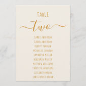Ivory Gold Modern Script Simple Seating Chart Card (Voorkant)