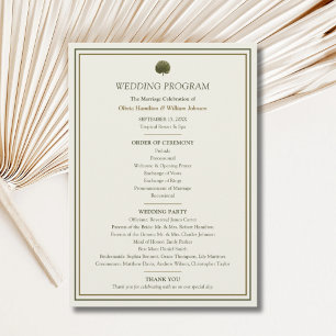Ivory & Gold Palm Huwelijksprogramma Programmakaart