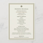 Ivory & Gold Palm Trouwprogramma Programmakaart (Voorkant)