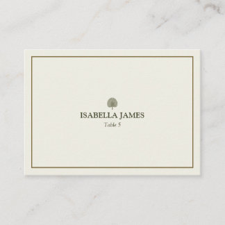 Ivory & Gold Palm Wedding Place Card Plaatskaartje