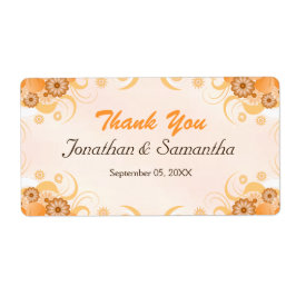 Ivory Gold Peach Floral Large Weddenschap Hartelij Etiket