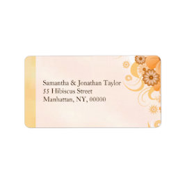 Ivory Gold Peach Hibiscus Floral Classy Wedding Etiket