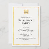 Ivory gold retirement party business logo kaart (Voorkant)