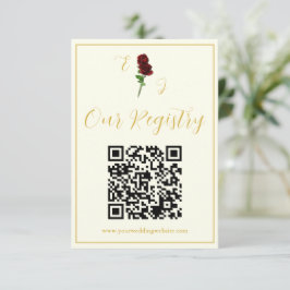 Ivory Gold Rose Huwelijkscadeau Registratie Informatiekaartje