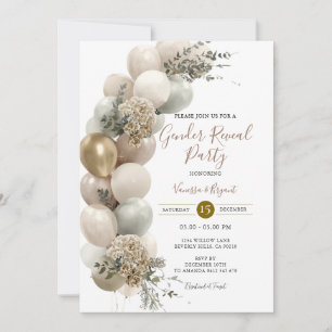 Ivory Gold Sage Neutrale Ballon Geslacht Reveal Kaart